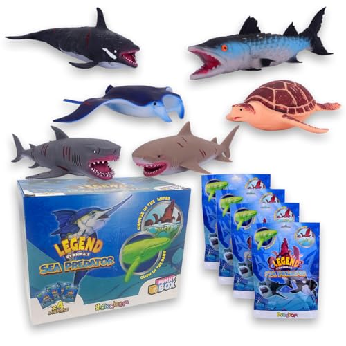 #sbabam Funny Box Legend of Animals Sea Predators, Spielzeug für Kinder, Kinderspielzeug, weiche Dehnbare Puppen, Gadget für Kinder, 4 Stück mit Tiger-Hai, Orca und Anderen #sbabam Funny Box Legend of Animals Sea Predators, Spielzeug für Kinder, Kinderspielzeug, weiche Dehnbare Puppen, Gadget für Kinder, 4 Stück mit Tiger-Hai, Orca und Anderen von #sbabam