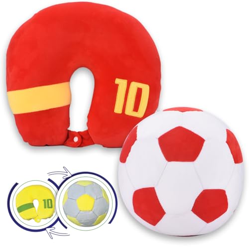 #sbabam Reisefußball, weiches Kinder-Reisekissen, das zum Maxi-Plüsch-Fußball Wird – bequemes Kissen für Flugzeug, Auto und Zug, Kinderfußball, Reisekissen +3 Jahre, Rot #sbabam Reisefußball, weiches Kinder-Reisekissen, das zum Maxi-Plüsch-Fußball Wird – bequemes Kissen für Flugzeug, Auto und Zug, Kinderfußball, Reisekissen +3 Jahre, Rot von #sbabam