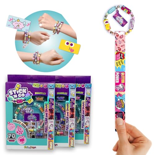 #sbabam Stick 'N Go, 3er-Pack Kinderarmbänder mit Charms und 210 holografischen Stickern zum Sammeln – Armband für Mädchen und Jungen zum Individualisieren mit Perlen für Armbänder, ab 6 Jahren #sbabam Stick 'N Go, 3er-Pack Kinderarmbänder mit Charms und 210 holografischen Stickern zum Sammeln – Armband für Mädchen und Jungen zum Individualisieren mit Perlen für Armbänder, ab 6 Jahren von #sbabam