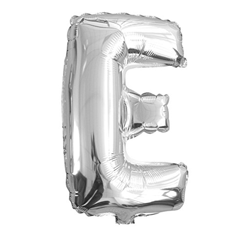 schenken-24 Folienballon Buchstaben (A - Z) in Silber, Höhe ca. 32 cm (E) von schenken-24