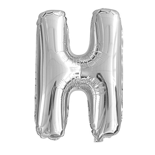 schenken-24 Folienballon Buchstaben (A - Z) in Silber, Höhe ca. 32 cm (H) von schenken-24