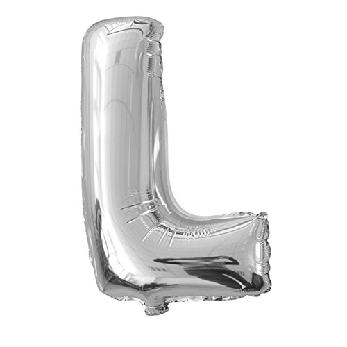 schenken-24 Folienballon Buchstaben (A - Z) in Silber, Höhe ca. 32 cm (L) von schenken-24