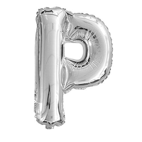 schenken-24 Folienballon Buchstaben (A - Z) in Silber, Höhe ca. 32 cm (P) von schenken-24