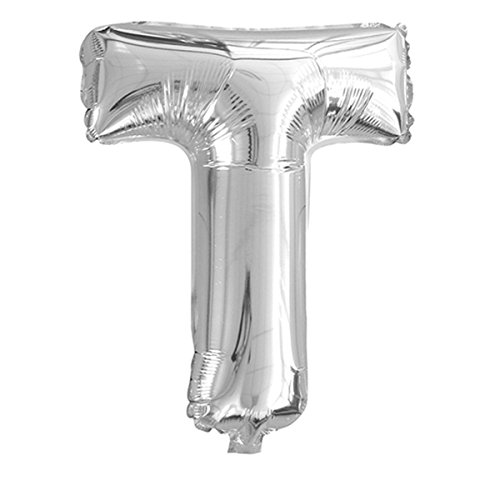 schenken-24 Folienballon Buchstaben (A - Z) in Silber, Höhe ca. 32 cm (T) von schenken-24