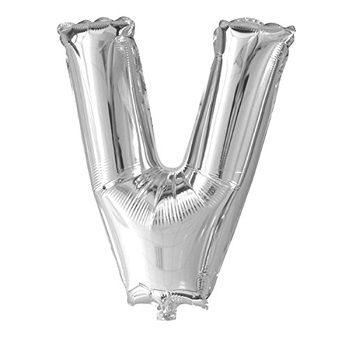 schenken-24 Folienballon Buchstaben (A - Z) in Silber, Höhe ca. 32 cm (V) von schenken-24