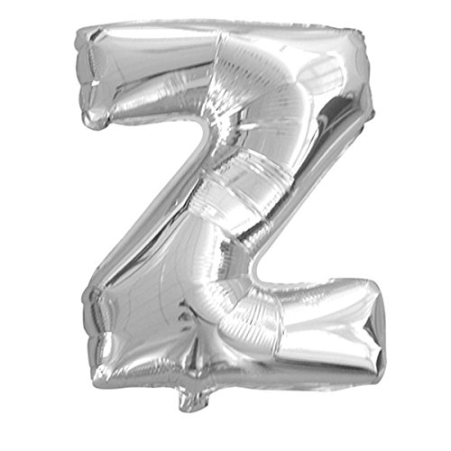 schenken-24 Folienballon Buchstaben (A - Z) in Silber, Höhe ca. 32 cm (Z) von schenken-24