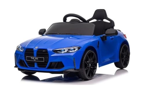 Kinder Elektroauto BMW M4, 12 Volt Zwei Motoren+Audio+LED+FB blau von schnaeppchenmeile-online