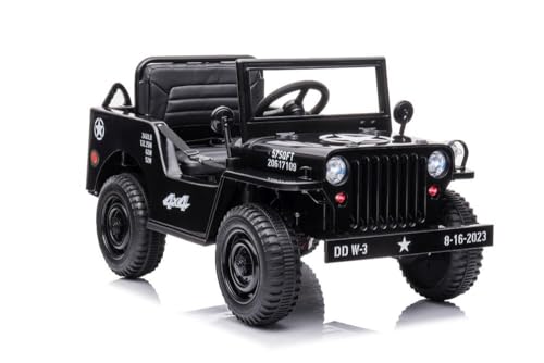Kinder Elektroauto Jeep 4x4 ALLRAD schwarz LED+Audio+FB von schnaeppchenmeile-online