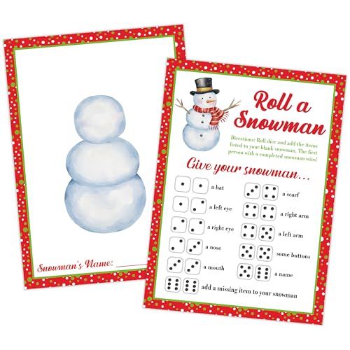 Roll A Snowman Würfelspiel Weihnachtsspiele für Familienfeier, weißer Elefant Geschenkaustauschideen für Erwachsene, 25 Stück Weihnachtsfeierspiele für Winterurlaub Zuhause Büro Klassenzimmer Roll A Snowman Würfelspiel Weihnachtsspiele für Familienfeier, weißer Elefant Geschenkaustauschideen für Erwachsene, 25 Stück Weihnachtsfeierspiele für Winterurlaub Zuhause Büro Klassenzimmer von scodilo