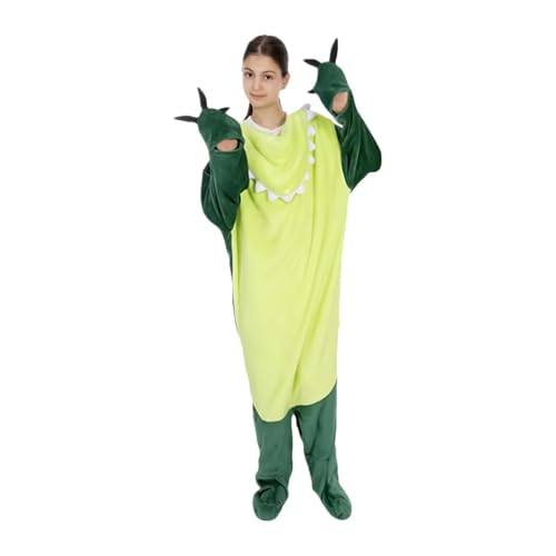 scyca Dinosaurier-Overall für Erwachsene, Cosplay-Kostüm, Tier-Dinosaurier-Kostüm | Halloween-Kostüm aus realistischem Pyjama mit lockerer Passform, Design mit Kapuze, Damen-Kostüme für Familien von scyca