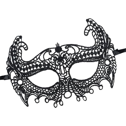 scyca Karnevalsmaske, Maske mit Kordel, Augenmaske aus schwarzer Spitze, für Festivals, Dekoration, Zubehör, Party, Cosplay, Eyemask für Frauen scyca Karnevalsmaske, Maske mit Kordel, Augenmaske aus schwarzer Spitze, für Festivals, Dekoration, Zubehör, Party, Cosplay, Eyemask für Frauen von scyca