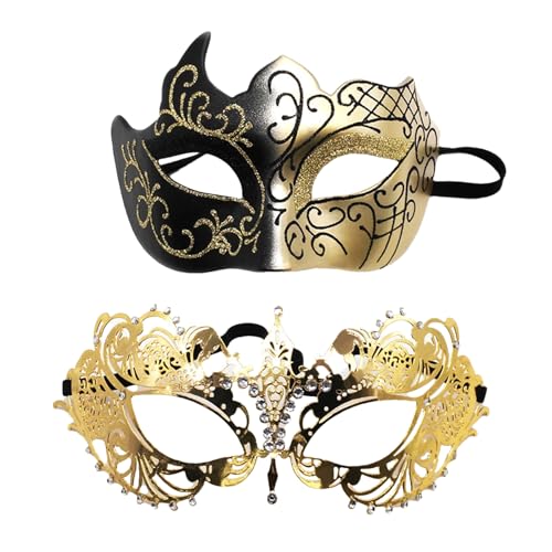 scyca Maskenkostüm,Paar-Maskerade-Maskenset | Spitzen-Augenmaske | Glitzerndes Kostüm-Masken-Set, Urlaubszubehör für Bühnenauftritte scyca Maskenkostüm,Paar-Maskerade-Maskenset | Spitzen-Augenmaske | Glitzerndes Kostüm-Masken-Set, Urlaubszubehör für Bühnenauftritte von scyca