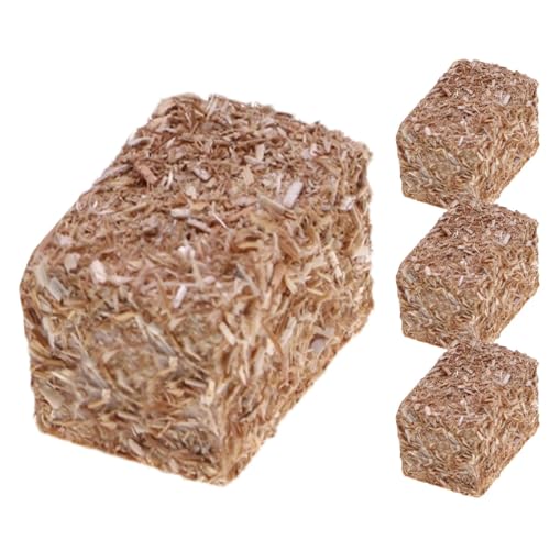 scyca Strohkugeln, Heukugeln zur Dekoration – 4 Heubatterien aus gefälschtem Stroh – Hayrick in Miniaturform, Puppenhausdekoration, Heunblöcke für den Herbst zu Hause von scyca