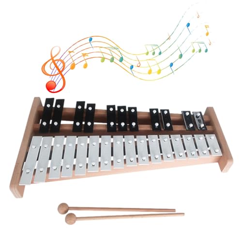 scyca Xylophon aus Holz, Spielzeug-Xylophon, professionelles Glockenspiel | Tragbares Instrument für und Mädchen, professionelles Glockenspiel mit 27 Noten, interaktives Xylophon für Kinder von scyca