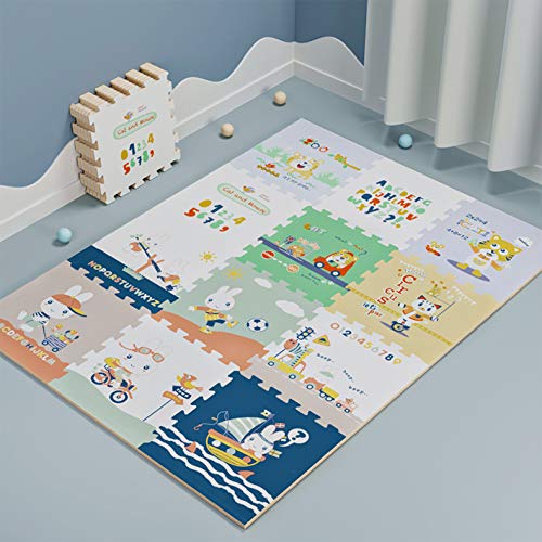 Schaumstoff-Spielmatte, faltbar, für Zuhause, Wohnzimmer, verdickte Bodenmatte (Farbe: A, Größe: 58 x 58 x 2 cm) von sdjfhehfdcbfvhfrvd