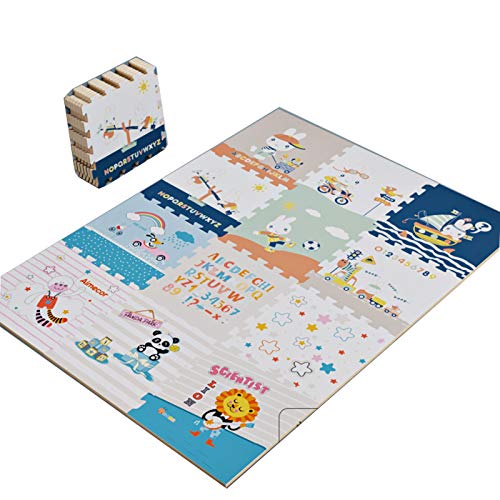 Schaumstoff-Spielmatte, faltbar, für Zuhause, Wohnzimmer, verdickte Bodenmatte (Farbe: A, Größe: 58 x 58 x 2 cm) von sdjfhehfdcbfvhfrvd