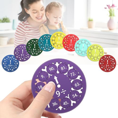 9 Stück Mathe Fidget Spinner: Math Spielzeug für Kinder, Lernspiele mit Multiplikation und Division, interaktives Lernspiel für spaßiges Mathe-Lernen von sdnxvu