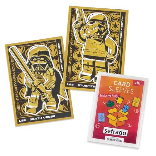 Bundle Lego Star Wars Serie 5-2 Gold Karten - LE 2 Darth Vader + LE 3 Sturmtruppler kompatibel mit exclusiven sefrado Hüllen von sefrado