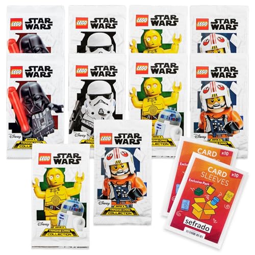 Bundle mit Lego Star Wars Serie 2 Trading Cards 10 Booster kompatibel mit exclusiven sefrado Hüllen von sefrado