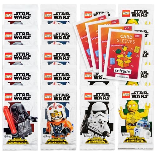 Bundle mit Lego Star Wars Serie 2 Trading Cards 20 Booster kompatibel mit exclusiven sefrado Hüllen von sefrado