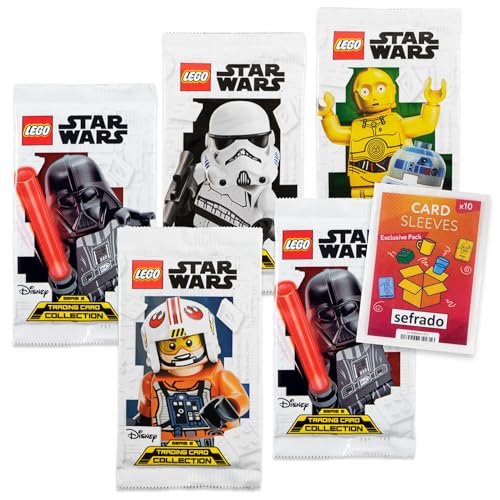 Bundle mit Lego Star Wars Serie 2 Trading Cards 5 Booster kompatibel mit exclusiven sefrado Hüllen von sefrado