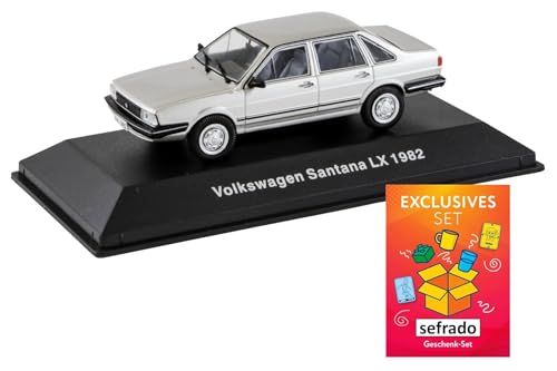 sefrado Bundle Exclusive Geschenkkarte kompatibel mit De Agostini VW Santana LX 1982 Volkswagen Modell aus Metall - Maßstab 1 : 43 von sefrado
