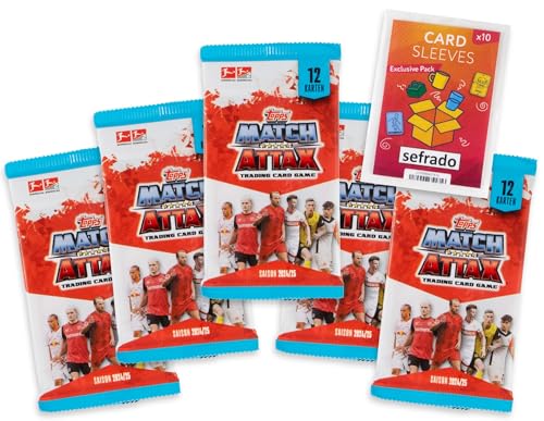 sefrado Bundle kompatibel mit 5 Booster Topps Match Attax Bundesliga - 2024/2025 + Exklusive sefrado Hüllen sefrado Bundle kompatibel mit 5 Booster Topps Match Attax Bundesliga - 2024/2025 + Exklusive sefrado Hüllen von sefrado