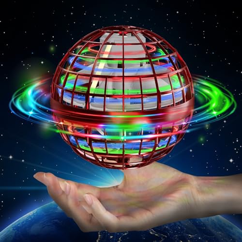 semai Fliegender Ball, Flying Orb Ball mit RGB Licht, Spielzeug Jungen Magic Ball, Hand Controlled Schwebeball Geschenke für Jungen Mädchen 6-12 Jahre - rot von semai