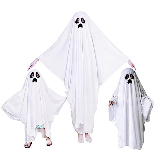 semen Unisex Erwachsene Halloween weißer Geisterumhang Umhang Cosplay Kostüm Halloween Robe Kapuzenponcho Kleidung für Party (L) von semen
