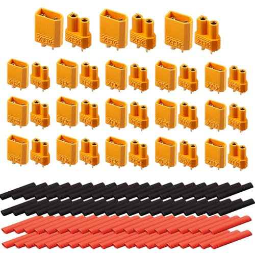 senvenelec (15 Paar 30Pcs, Hochstrom Stecker für RC Lipo Akku Adapter, XT30 Männlich Weiblich Adapter, XT30 Männlich Weiblich Rundstecker Stecker, 60 Pcs Schrumpfschlauch. senvenelec (15 Paar 30Pcs, Hochstrom Stecker für RC Lipo Akku Adapter, XT30 Männlich Weiblich Adapter, XT30 Männlich Weiblich Rundstecker Stecker, 60 Pcs Schrumpfschlauch. von senvenelec
