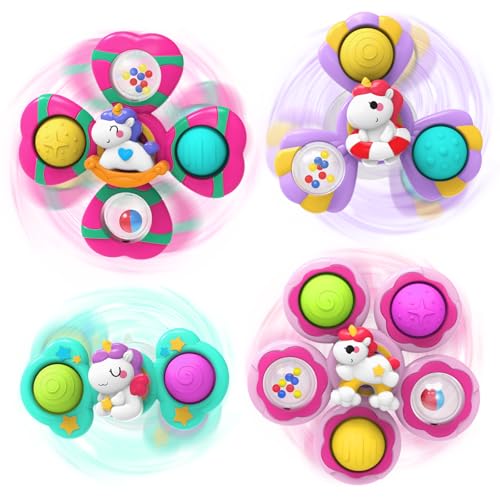 4PCS Saugnapf Spielzeug Spinner für Baby,Badewannenspielzeug ab 1 Jahr,Sensorische Spielzeug für Kleinkinder 1-3 Geburtstagsgeschenk 4PCS Saugnapf Spielzeug Spinner für Baby,Badewannenspielzeug ab 1 Jahr,Sensorische Spielzeug für Kleinkinder 1-3 Geburtstagsgeschenk von seveclotree
