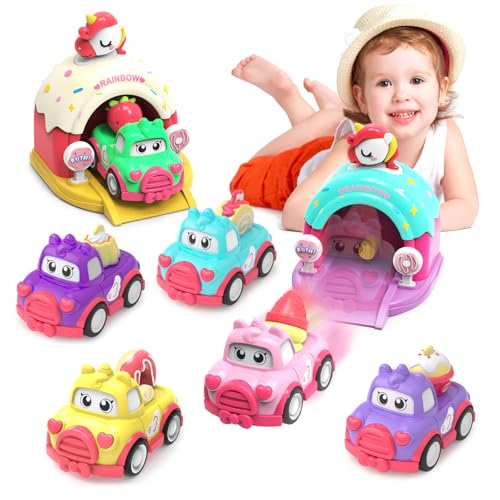 Seveclotree Auto Spielzeug für Mädchen 1-3 Jahre - Einhorn Spielzeugautos Set - Geschenk für Kinder von seveclotree