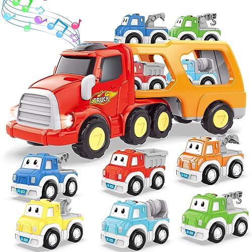 seveclotree Spielzeug ab 2 Jahre Junge,7 in 1 Kinderspielzeug Auto LKW Spielzeug mit Licht und Musik,Kleinkind Spielzeug Jungenspielzeug Weihnachten Geburtstag Kinder Jungen Mädchen Geschenk seveclotree Spielzeug ab 2 Jahre Junge,7 in 1 Kinderspielzeug Auto LKW Spielzeug mit Licht und Musik,Kleinkind Spielzeug Jungenspielzeug Weihnachten Geburtstag Kinder Jungen Mädchen Geschenk von seveclotree