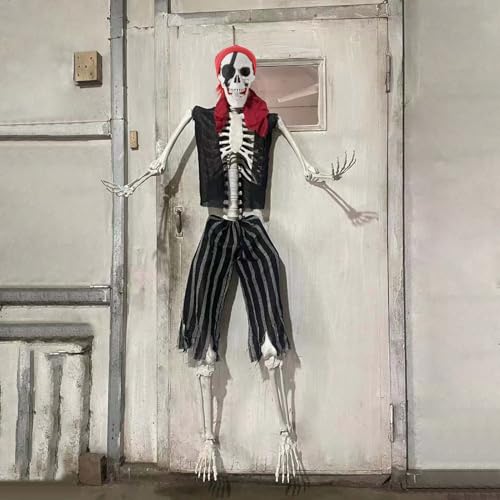 sexaoalx Halloween-Skelett, lebensgroßes Nachahmungsskelett, Piraten-Styling, Halloween-Pose, Skelett-Requisite, Dekoration, realistisches Ganzkörper-bewegliches bewegliches Gelenk-Skelett, sexaoalx Halloween-Skelett, lebensgroßes Nachahmungsskelett, Piraten-Styling, Halloween-Pose, Skelett-Requisite, Dekoration, realistisches Ganzkörper-bewegliches bewegliches Gelenk-Skelett, von sexaoalx