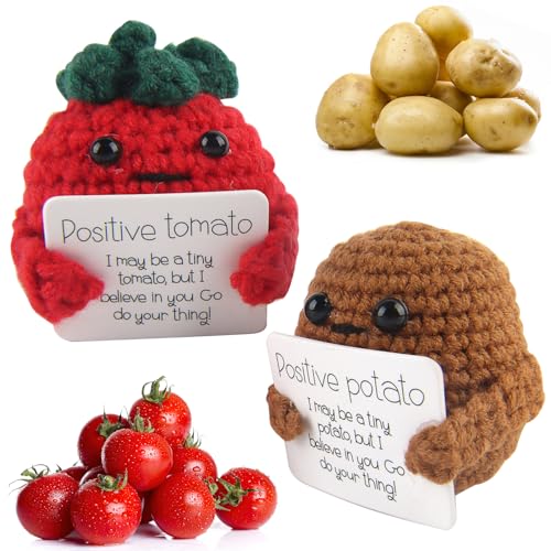 shallyong 1 Paar Positive Potato Tomate, Pocket Hug Positive Kartoffel, Kreative Strickwolle Kartoffel Glücksbringer, Geschenke für Freundin, Abschieds Kollegen Freund Mutmacher Geschenk shallyong 1 Paar Positive Potato Tomate, Pocket Hug Positive Kartoffel, Kreative Strickwolle Kartoffel Glücksbringer, Geschenke für Freundin, Abschieds Kollegen Freund Mutmacher Geschenk von shallyong