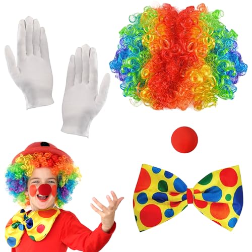 shallyong Clown Kostüm 4 Stück, Clown Perücke, Clown Accessoires für Männer, Frauen, Kinder shallyong Clown Kostüm 4 Stück, Clown Perücke, Clown Accessoires für Männer, Frauen, Kinder von shallyong