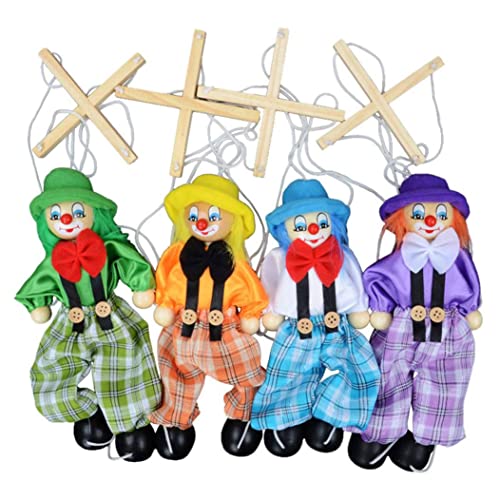 shanpu 4 Packungen Clown Marionette Pull String Puppet Kid for Parent Child Interactive Kids Best Gift von shanpu