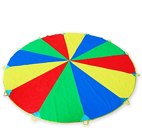 12ft/ 3.5m Schwungtuch Fallschirm Spielzeug für Kinder und Familie, Bunt Fallschirm Parachutes Spielzeug - ideale für Indoor Outdoor - für stundenlanges Spiel und Unterhaltung - Mit Tragetasche von shengo