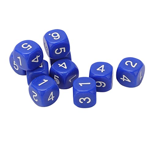 Shenruifa 20 Stück 6-seitige Zahlenwürfel, Runde Ecken, Kunststoffwürfel-Set, Brettspiel-Lehrmittel (Blau) von shenruifa