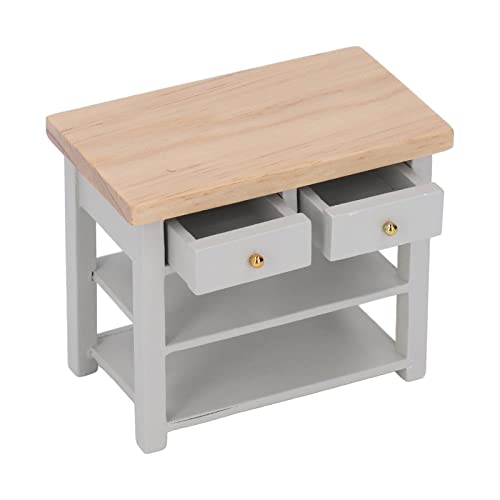 Shenruifa Miniature Badezimmerschrank Holz Vintage Multifunktional DIY Mini Möbel für 1/12 Puppenhaus (Grau) von shenruifa