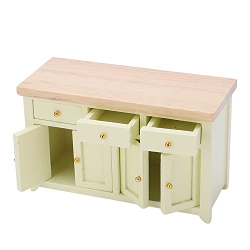 shenruifa Puppenhausschrank, Maßstab 1:12, Wohnzimmer, Miniatur-Birken-Puppenhaus-Aufbewahrungsschrank (Creme Farbe) von shenruifa
