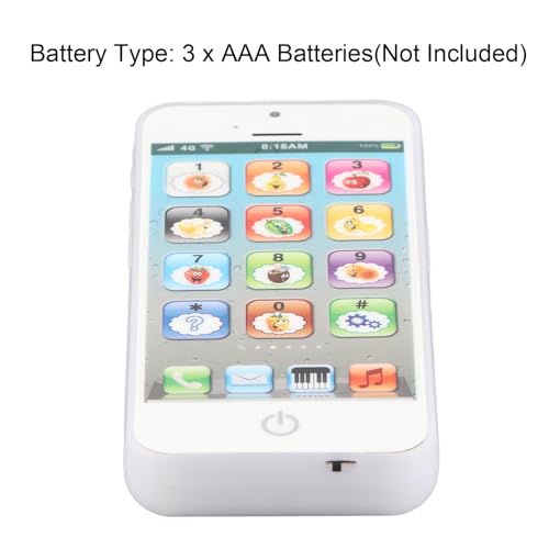 shenruifa Baby Mobiltelefon Spielzeug, Simulation Geformte Klare Musik Cooles Leichte Englische Mobiltelefon Spielzeug (Weiß) von shenruifa