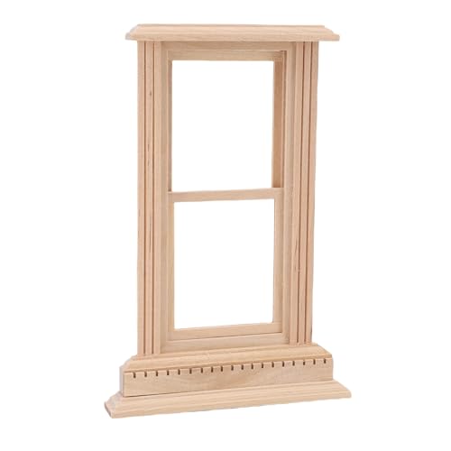 shenruifa Dollhouse -Schärpe -Fensterrahmen Flache Obere 2 Fenster Miniatur -Holzflügelfenster für 1/12 Puppenhäuser von shenruifa