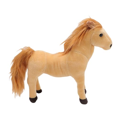 shenruifa Horse Plüschspielzeug Realistisch Weich Bequem Bequem Multifunktionales Pferdegefüllte Tierpuppe für Sofa Bett Schreibtisch (Hellbraun) von shenruifa