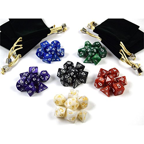 shibby 42 polyedrische Würfel für Rollen- und Tabletopspiele in 6 Beutel, Mehrfarbig, 60014313, Farben Set shibby 42 polyedrische Würfel für Rollen- und Tabletopspiele in 6 Beutel, Mehrfarbig, 60014313, Farben Set von shibby