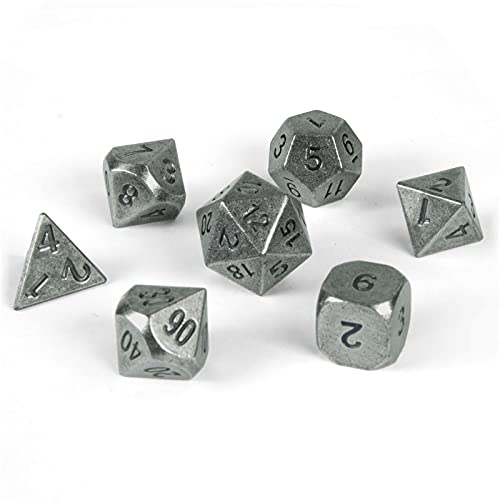 shibby 7 polyedrische Metall-Würfel - Used-Look- für Tabletop und Rollenspiele inkl. Aufbewahrungsbox - Silber shibby 7 polyedrische Metall-Würfel - Used-Look- für Tabletop und Rollenspiele inkl. Aufbewahrungsbox - Silber von shibby
