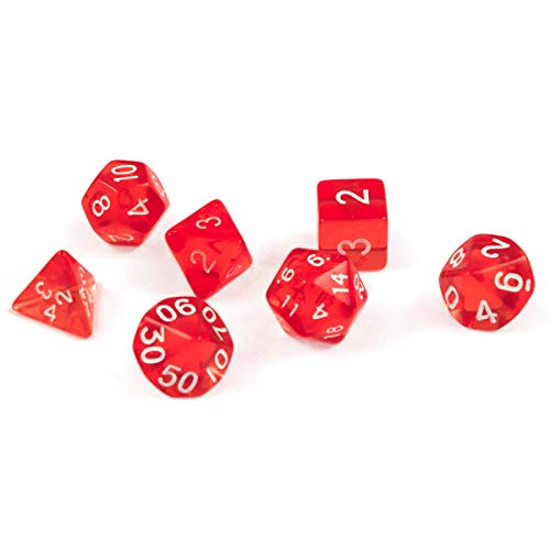 shibby 7 polyedrische Würfel für Rollen- und Tabletopspiele in transparent/rot mit Beutel shibby 7 polyedrische Würfel für Rollen- und Tabletopspiele in transparent/rot mit Beutel von shibby