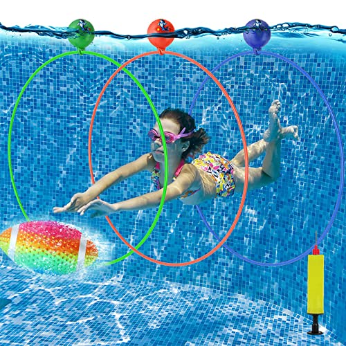 shineFiner Tauchringe für Kinder, Tauchen Spielzeug, Pool Spielzeug, Schwimmen Tauchen Ringe für Kinder mit Pool Ball, for Unterwasser-Schwimmtraining von shineFinder