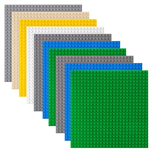 shineFinder 10 Platten-Set Bauplatte Kompatibel mit Lego, 19.2 * 19.2cm, Grundplatte mit 24x24Noppen,Konstruktionsspielzeug für Kinder (10 Stück) von shineFinder