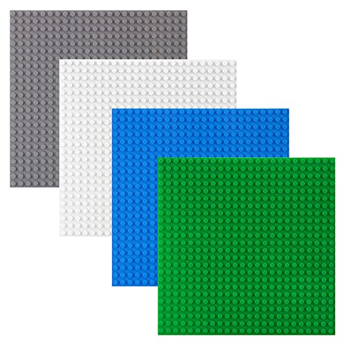 shineFinder 4 Platten-Set Bauplatte Kompatibel mit Lego, 19.2 * 19.2cm, Grundplatte mit 24x24Noppen,Konstruktionsspielzeug für Kinder (4 Stück) von shineFinder
